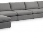 Mackenzie 200" Linen Textured Fabric Upholstered 7pc. Modular Sectional