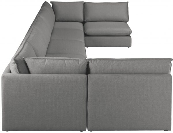 Mackenzie 200" Linen Textured Fabric Upholstered 7pc. Modular Sectional