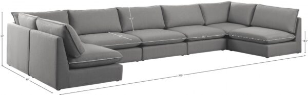 Mackenzie 200" Linen Textured Fabric Upholstered 7pc. Modular Sectional