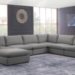 Mackenzie 160" Linen Textured Fabric Upholstered 7pc. Modular Sectional