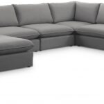 Mackenzie 160" Linen Textured Fabric Upholstered 7pc. Modular Sectional