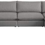 Mackenzie 160" Linen Textured Fabric Upholstered 7pc. Modular Sectional