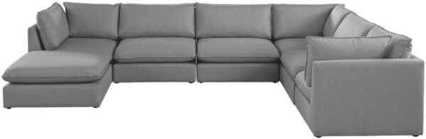 Mackenzie 160" Linen Textured Fabric Upholstered 7pc. Modular Sectional
