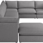 Mackenzie 160" Linen Textured Fabric Upholstered 7pc. Modular Sectional