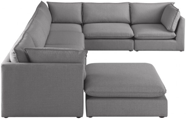 Mackenzie 160" Linen Textured Fabric Upholstered 7pc. Modular Sectional