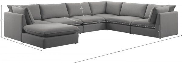 Mackenzie 160" Linen Textured Fabric Upholstered 7pc. Modular Sectional