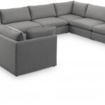 Mackenzie 160" Linen Textured Fabric Upholstered 8pc. Modular Sectional
