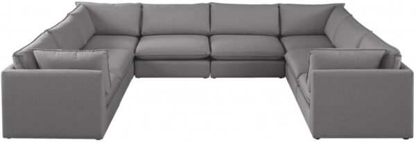 Mackenzie 160" Linen Textured Fabric Upholstered 8pc. Modular Sectional