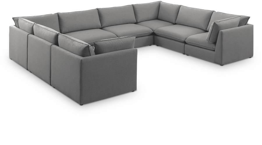 Mackenzie 160" Linen Textured Fabric Upholstered 8pc. Modular Sectional