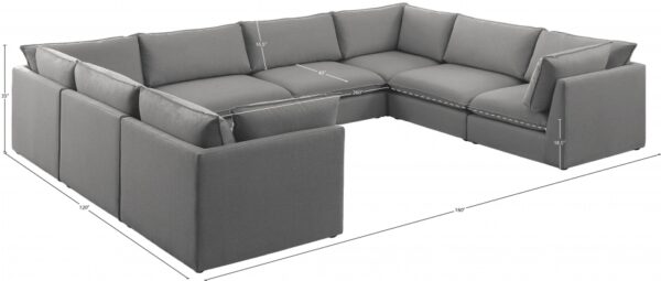 Mackenzie 160" Linen Textured Fabric Upholstered 8pc. Modular Sectional