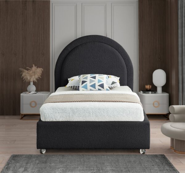 Milo Boucle Fabric Upholstered Twin Bed