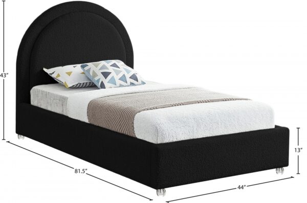 Milo Boucle Fabric Upholstered Twin Bed