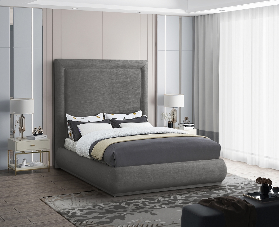 Brooke Linen Textured Fabric Upholstered Bed