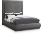 Brooke Linen Textured Fabric Upholstered Bed