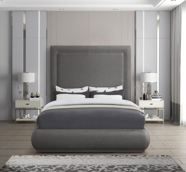 Brooke Linen Textured Fabric Upholstered Bed