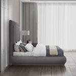 Brooke Linen Textured Fabric Upholstered Bed