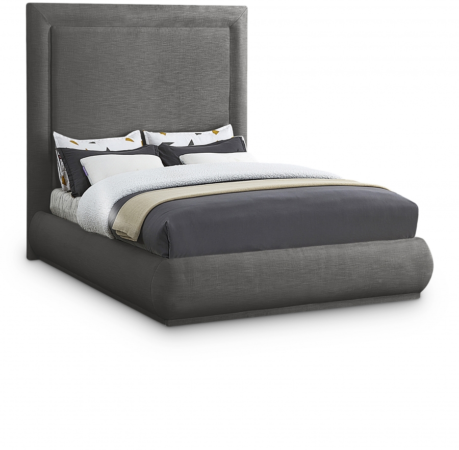 Brooke Linen Textured Fabric Upholstered Bed