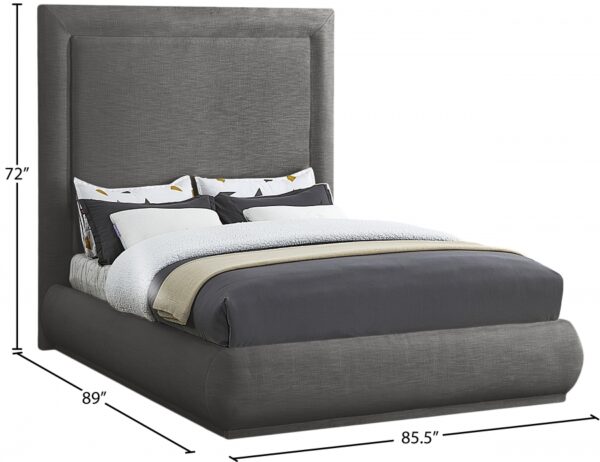 Brooke Linen Textured Fabric Upholstered Bed