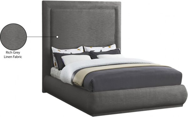 Brooke Linen Textured Fabric Upholstered Bed