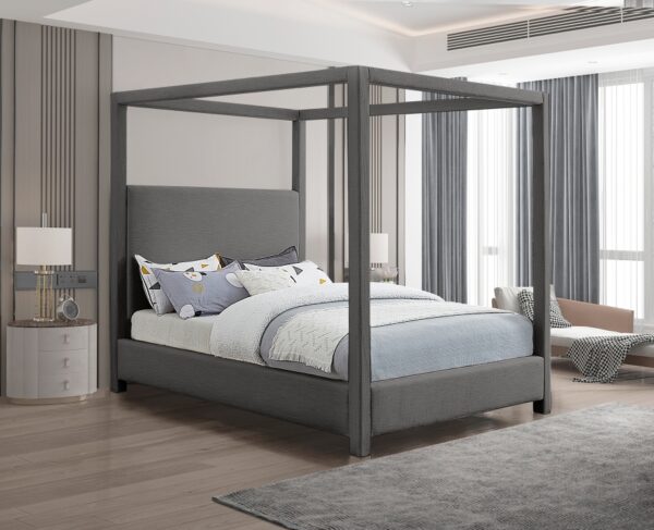 Emerson Linen Textured Fabric Upholstered Bed