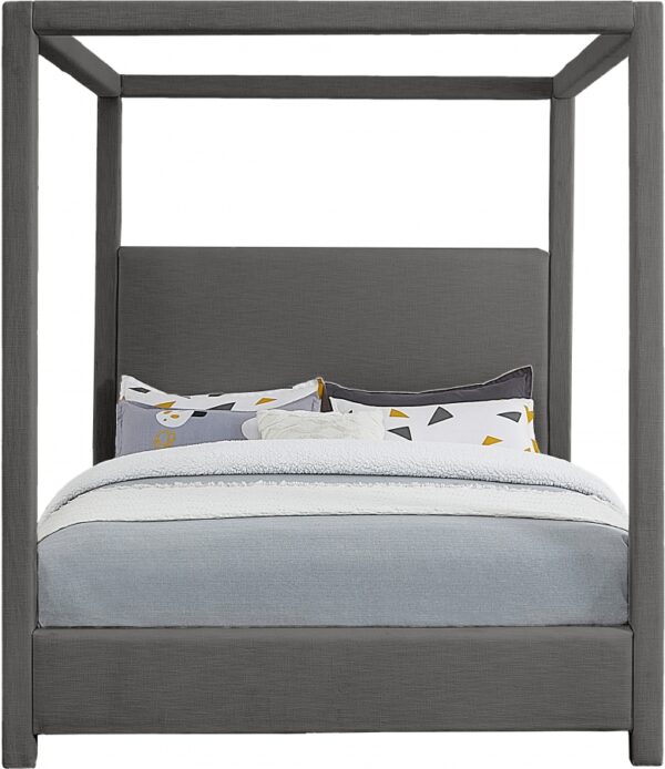 Emerson Linen Textured Fabric Upholstered Bed
