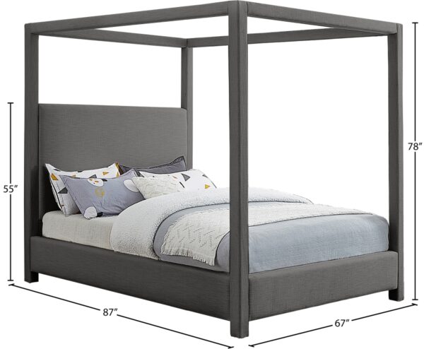 Emerson Linen Textured Fabric Upholstered Bed