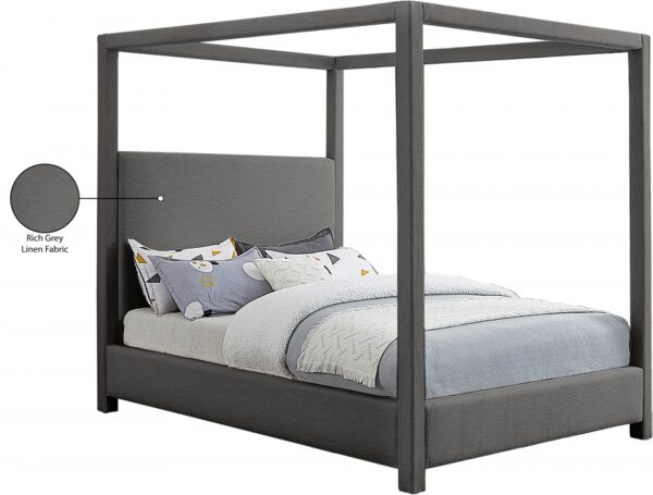 Emerson Linen Textured Fabric Upholstered Bed