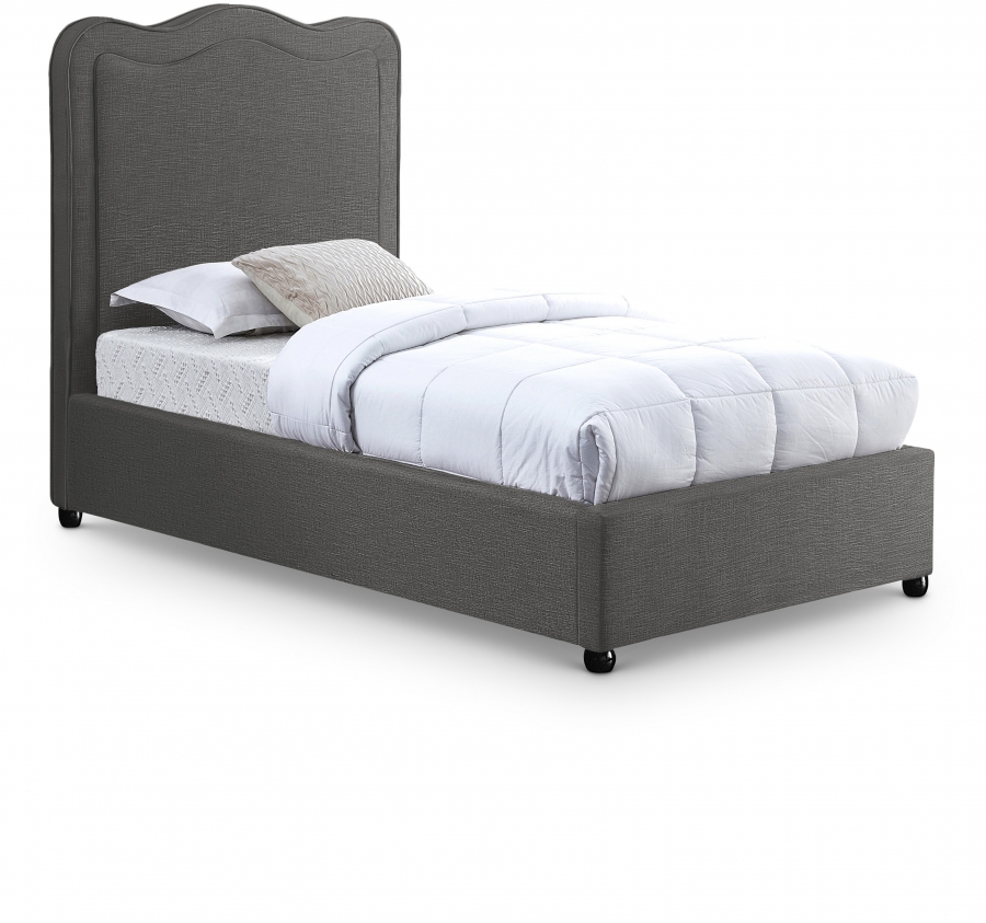 Felix Linen Textured Fabric Upholstered Twin Bed