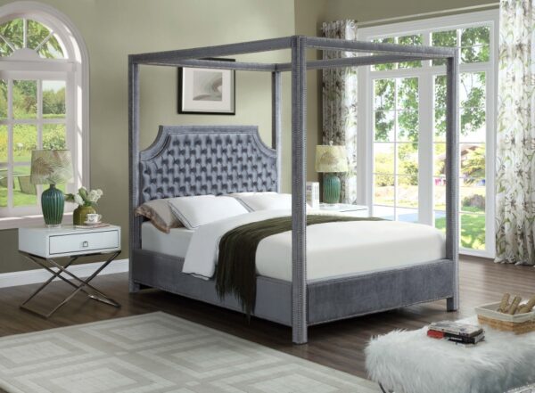 Rowan Velvet Upholstered Bed