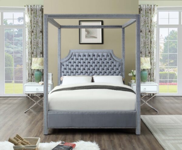 Rowan Velvet Upholstered Bed