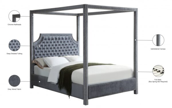 Rowan Velvet Upholstered Bed
