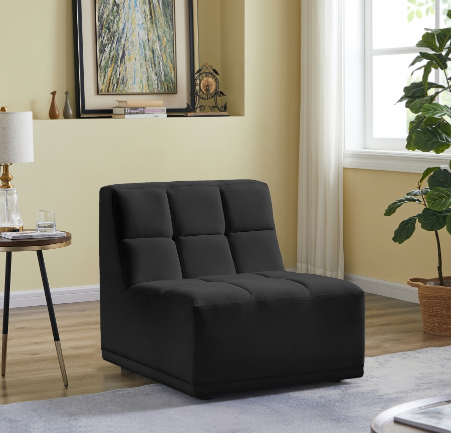 Relax Velvet Upholstered Armless Modular Chair
