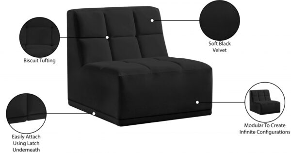 Relax Velvet Upholstered Armless Modular Chair