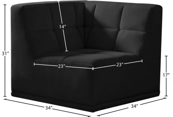 Relax Velvet Upholstered Corner Modular Chair