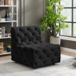 Tuft Velvet Upholstered Armless Modular Chair