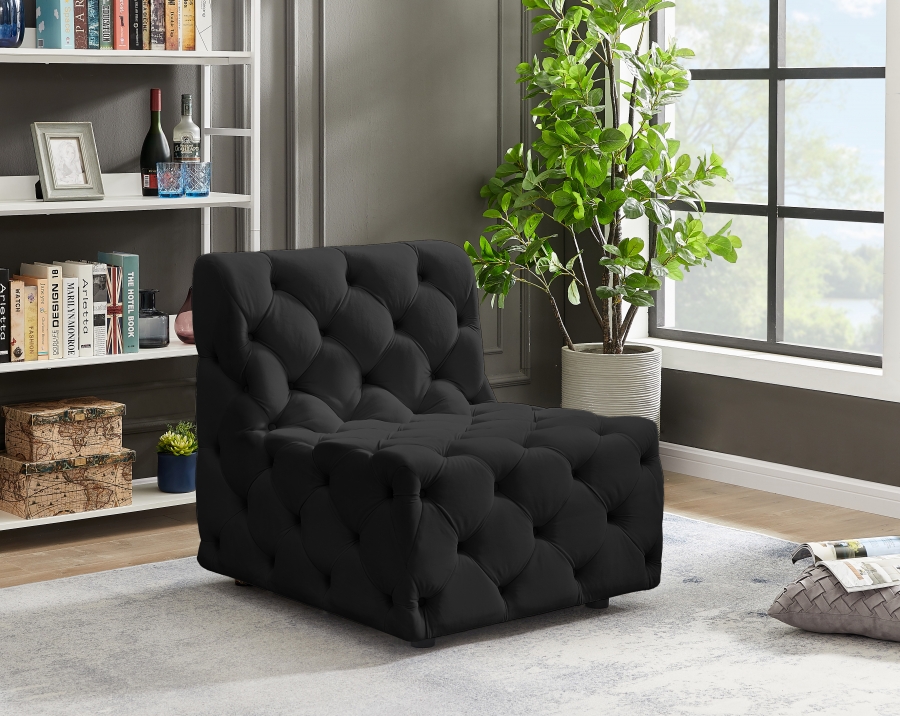 Tuft Velvet Upholstered Armless Modular Chair