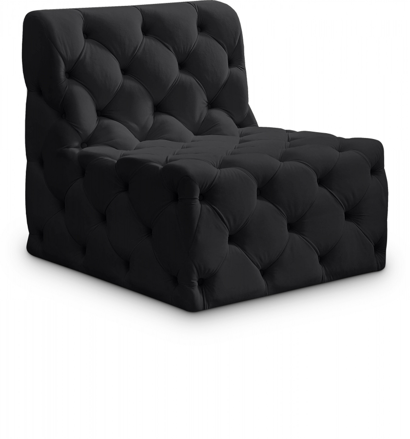 Tuft Velvet Upholstered Armless Modular Chair