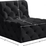 Tuft Velvet Upholstered Armless Modular Chair