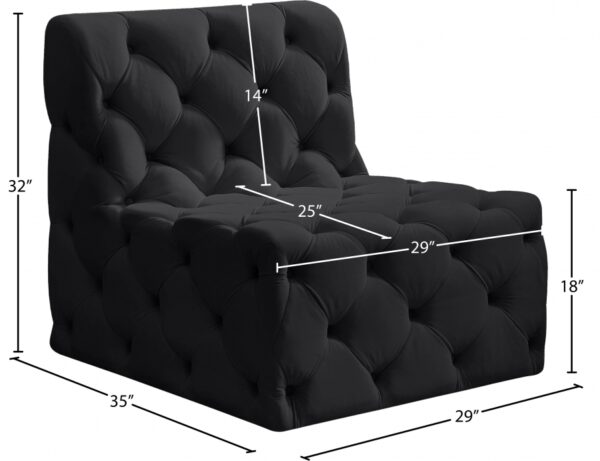 Tuft Velvet Upholstered Armless Modular Chair