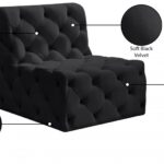 Tuft Velvet Upholstered Armless Modular Chair