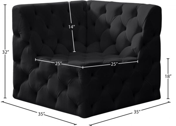 Tuft Velvet Upholstered Corner Modular Chair