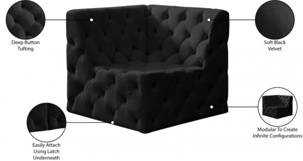 Tuft Velvet Upholstered Corner Modular Chair