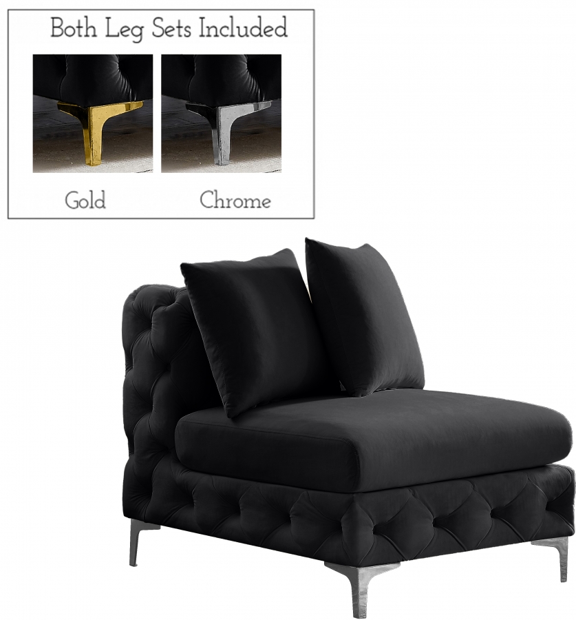 Tremblay Velvet Upholstered Armless Modular Chair