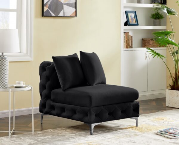 Tremblay Velvet Upholstered Armless Modular Chair