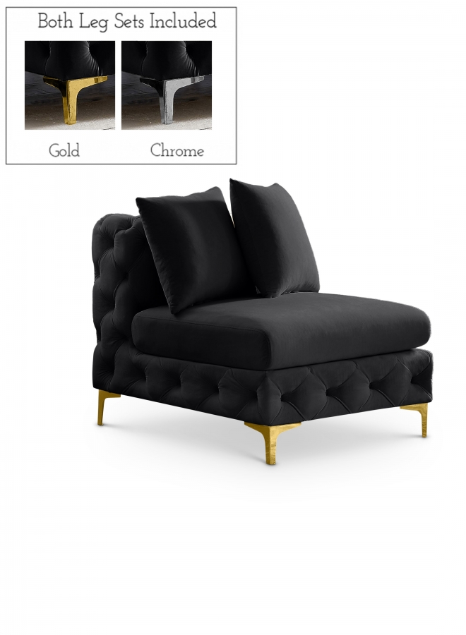 Tremblay Velvet Upholstered Armless Modular Chair