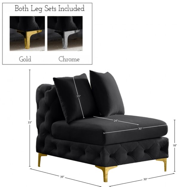Tremblay Velvet Upholstered Armless Modular Chair