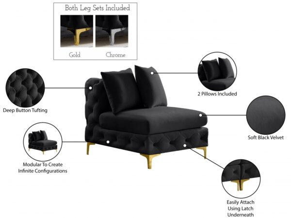 Tremblay Velvet Upholstered Armless Modular Chair