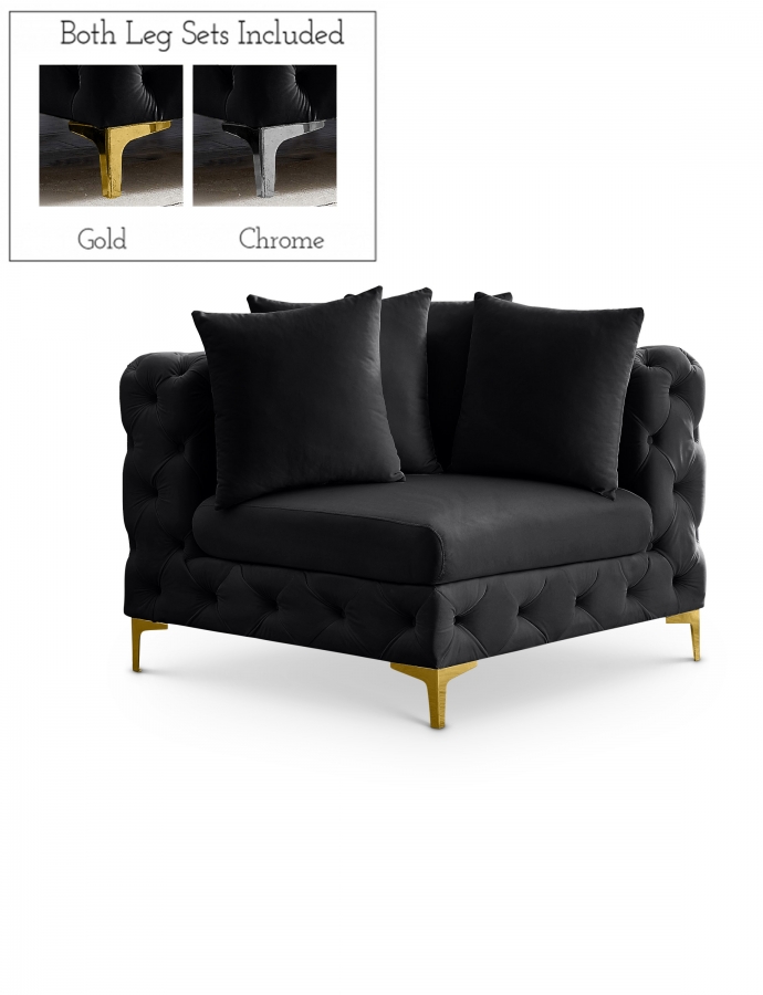 Tremblay Velvet Upholstered Corner Modular Chair