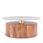 Stonewood Marble Top And Acacia Wood Base Coffee Table