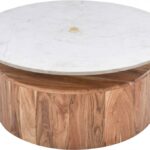 Stonewood Marble Top And Acacia Wood Base Coffee Table